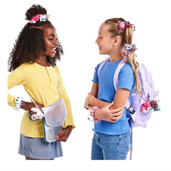 Scrunchmiez Shimmer Series RARE Caticorn Orange Hair Scrunchy Backpack Clip - Picture 4 of 5